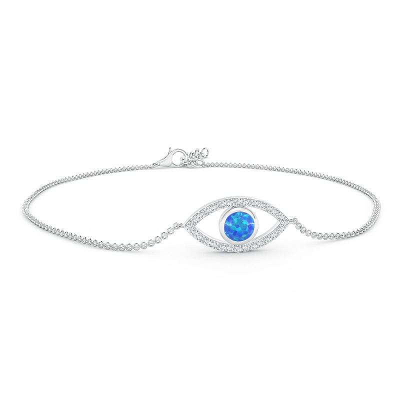 Sotiya Opal Evil Eye Bracelet Sterling Silver-Sotiya