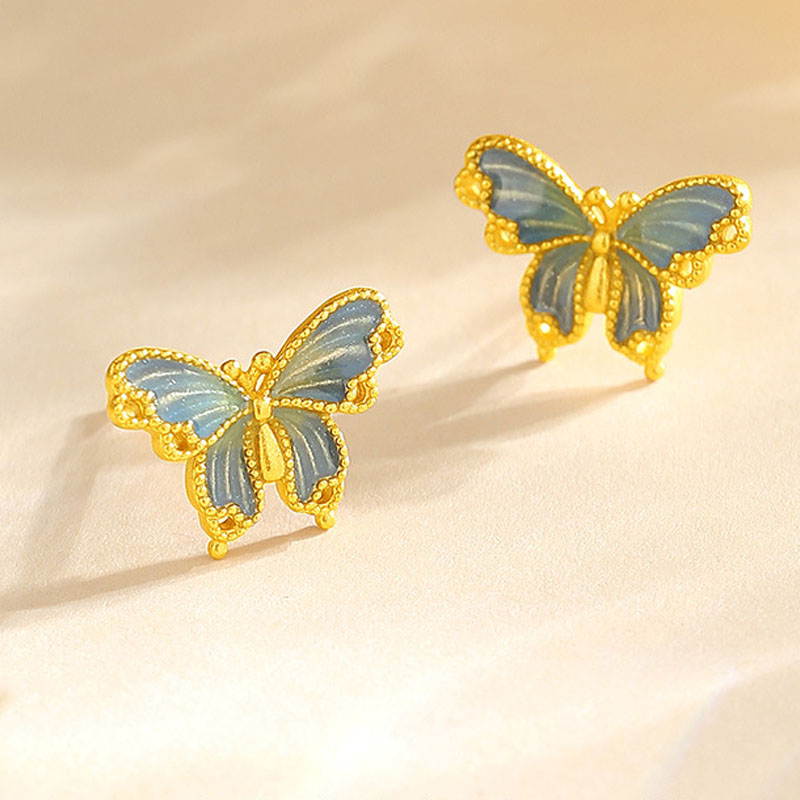 Sotiya Enamel Butterfly Animal Collection Earrings Sterling Silver-Sotiya