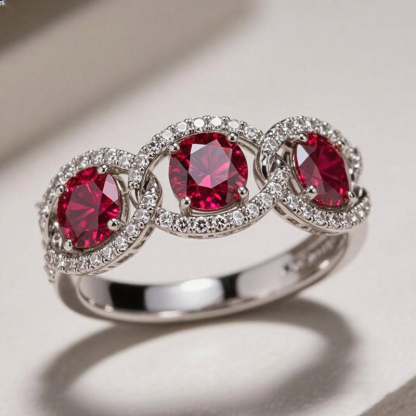 Sotiya Chain Link Round Cut Coffee Women's Wedding Ring Sterling Silver-Sotiya