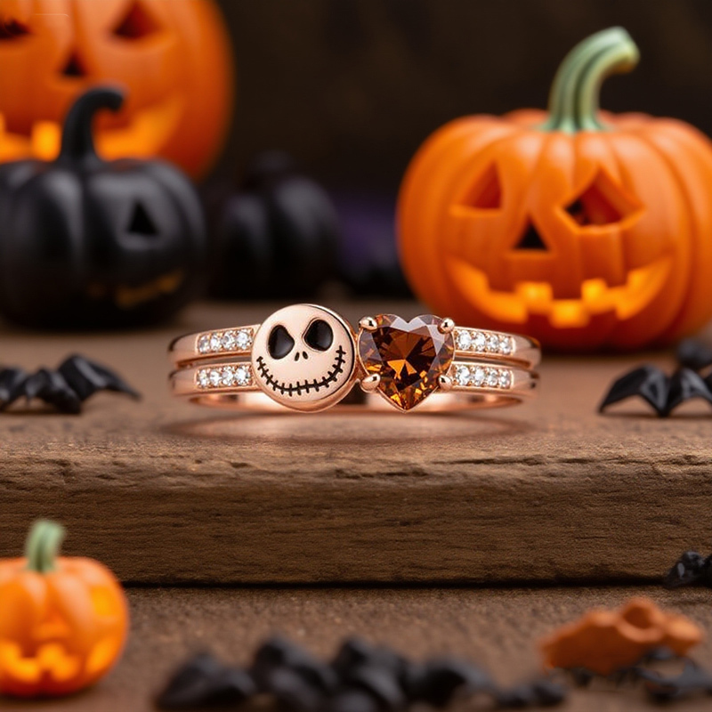 Sotiya Coffee Heart Cut Skull Inspired Cocktail Ring Sterling Silver-Sotiya