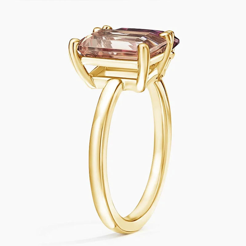 Sotiya Toi et Moi Morganite and Hot Pink Engagement Ring Sterling Silver-Sotiya