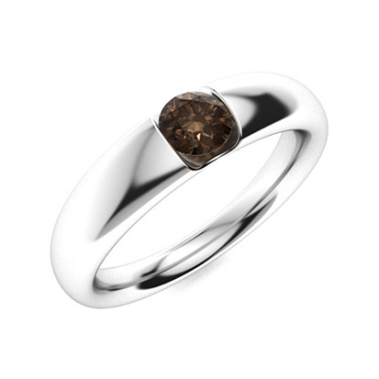 Sotiya Solitaire Coffee Round Cut Men's Wedding Ring Sterling Silver-Sotiya