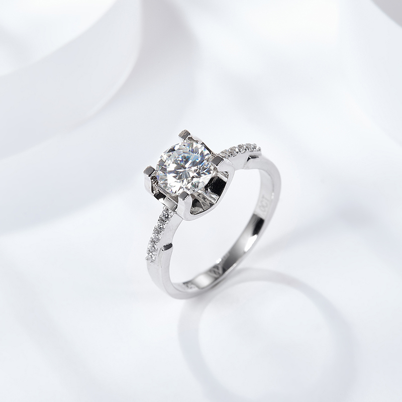 Sotiya Round Cut Moissanite Cow Head Engagement Ring Sterling Silver-Sotiya