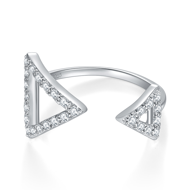 Sotiya Open Arrow Round Cut Moissanite Cocktail Ring Sterling Silver-Sotiya