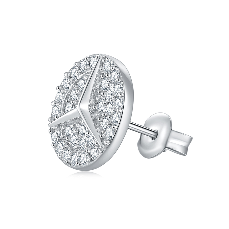 Sotiya Round Cut Moissanite Stud Earrings Sterling Silver-Sotiya