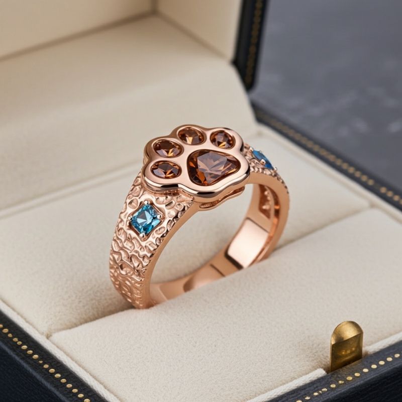 Sotiya Best Buds Chocolate Heart Cut Little Monster Paw Inspired Cocktail Ring Sterling Silver-Sotiya