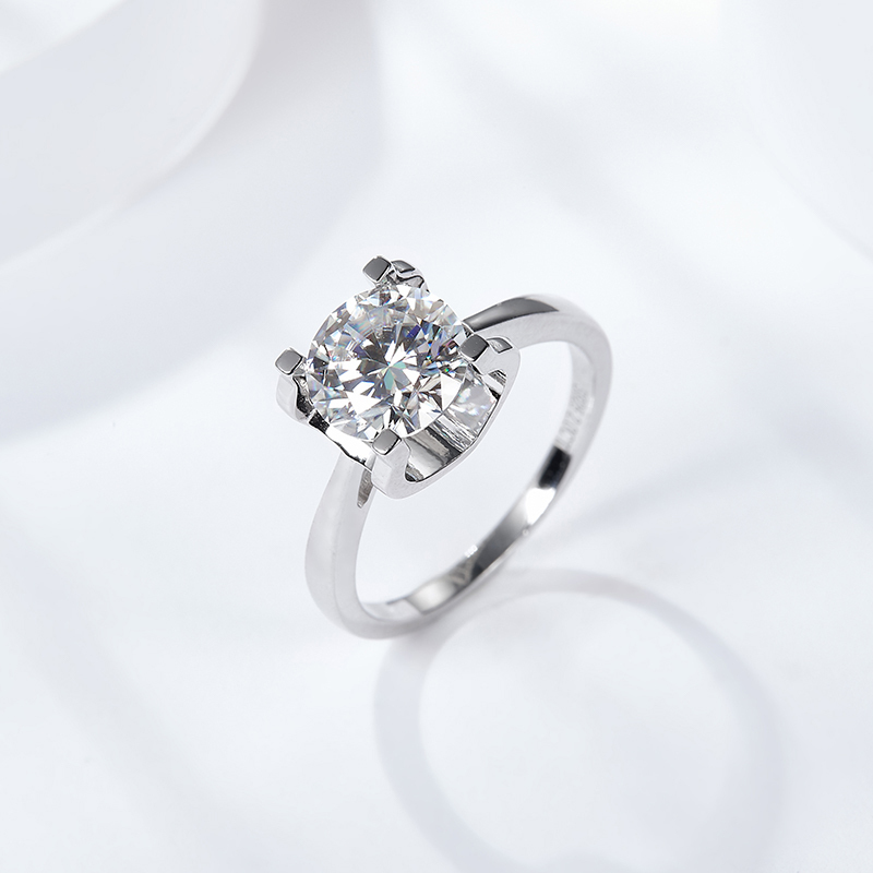 Sotiya Solitaire Round Cut Moissanite Cow Head Engagement Ring Sterling Silver