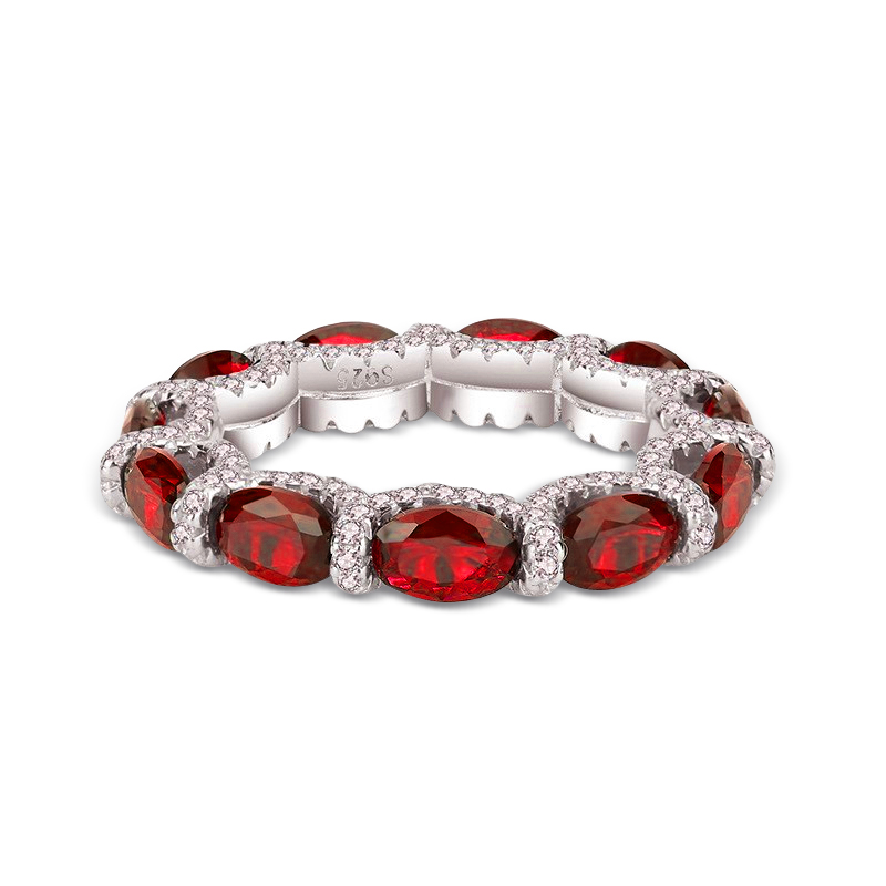 Sotiya Oval Cut Eternity Ring Sterling Silver