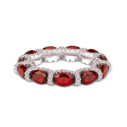 Sotiya Oval Cut Eternity Ring Sterling Silver