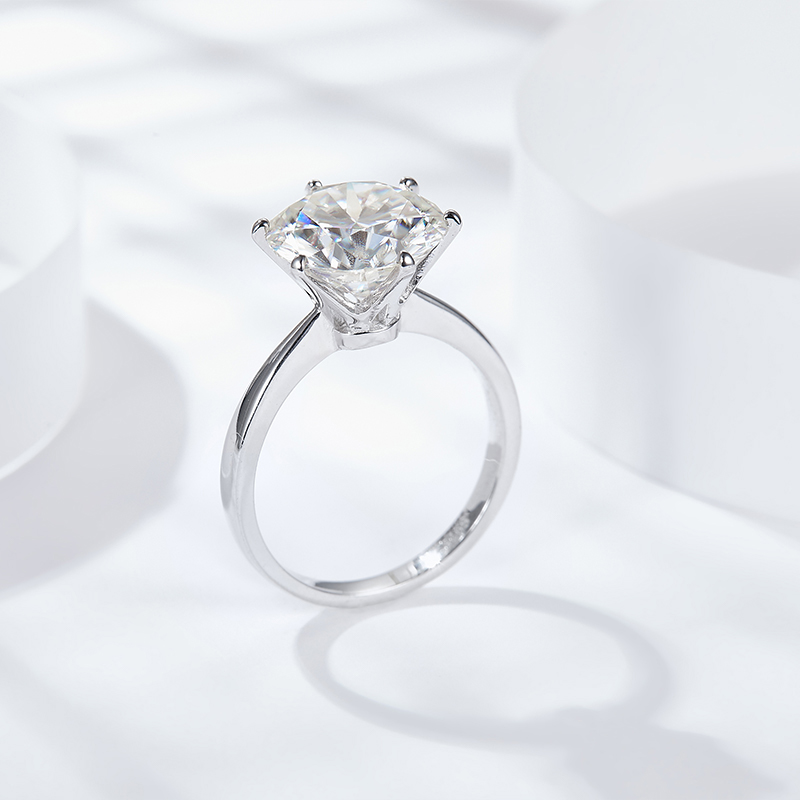 Sotiya Simple Solitaire Round Cut Moissanite Engagement Ring Sterling Silver-Sotiya