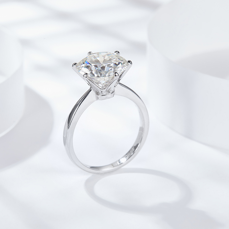 Sotiya Simple Solitaire Round Cut Moissanite Engagement Ring Sterling Silver-Sotiya