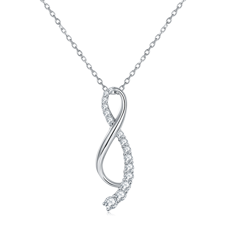 Sotiya Infinity Design Moissanite Necklace Sterling Silver-Sotiya