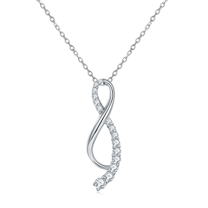 Sotiya Infinity Design Moissanite Necklace Sterling Silver-Sotiya
