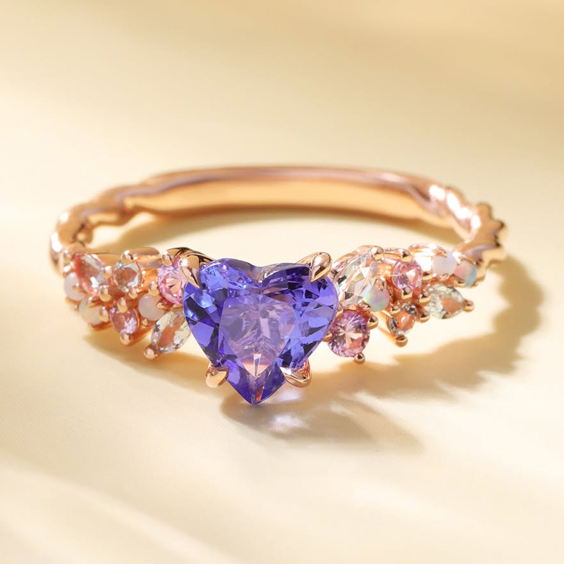 Sotiya Twisted Band Heart Cut Cluster Engagement Ring Sterling Silver-Sotiya