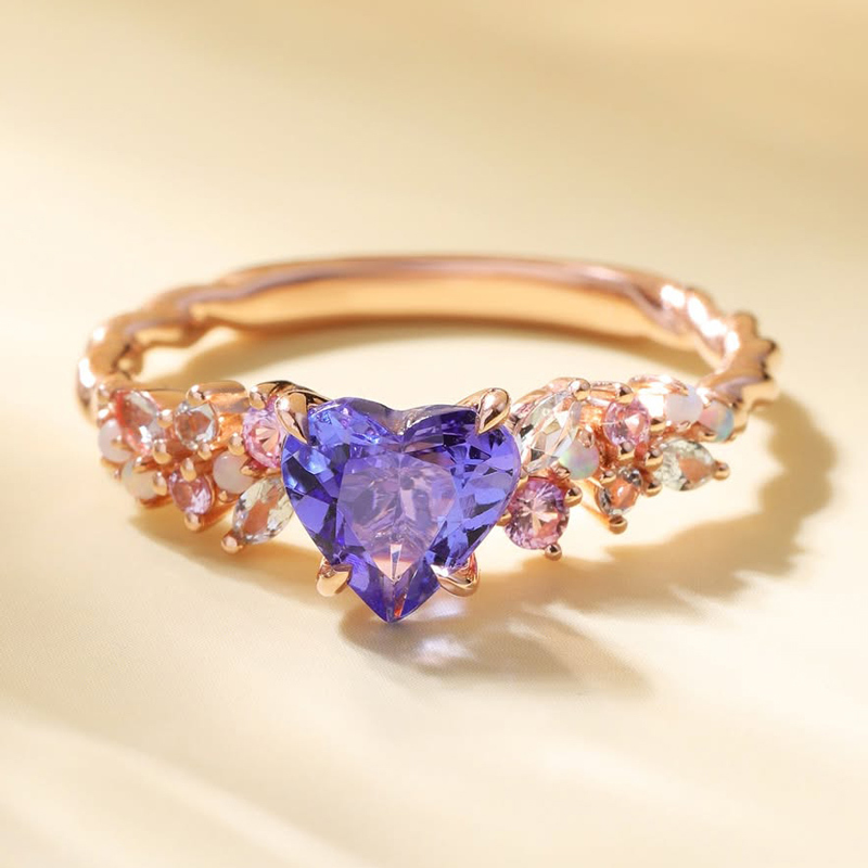 Sotiya Twisted Band Heart Cut Cluster Engagement Ring Sterling Silver-Sotiya