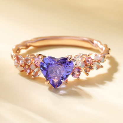 Sotiya Twisted Band Heart Cut Cluster Engagement Ring Sterling Silver-Sotiya