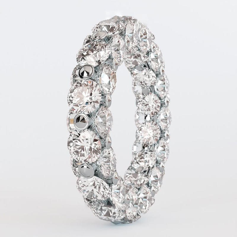 Sotiya Fully Inlaid Women's Wedding Ring Eternity Band Sterling Silver-Sotiya