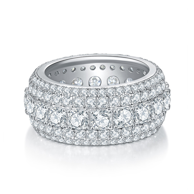 Sotiya Wide Round Cut Moissanite Eternity Ring Sterling Silver-Sotiya