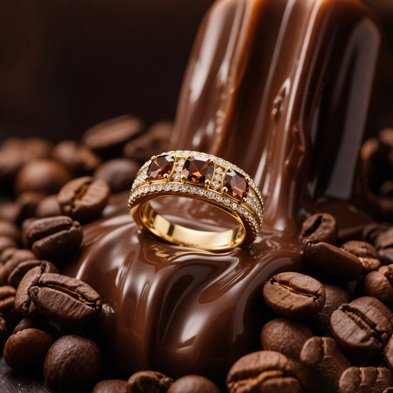 Sotiya Three Stone Cushion Cut Coffee Women's Wedding Ring Sterling Silver-Sotiya