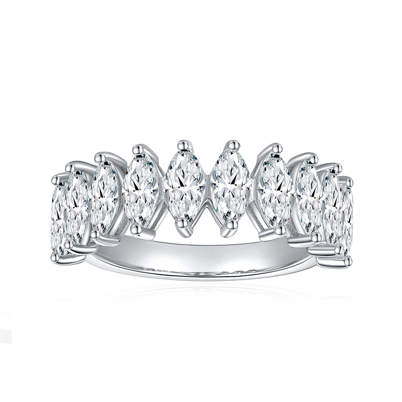 Sotiya Marquise Cut Moissanite Anniversary Ring Sterling Silver-Sotiya