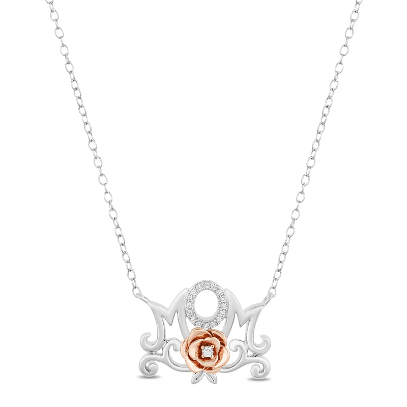 Sotiya Best Buds Rose Gold Rose Design Mom Necklace Sterling Silver-Sotiya
