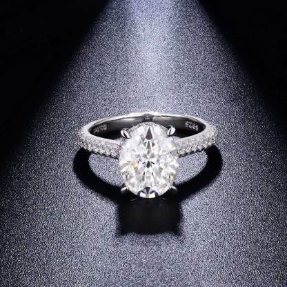 Sotiya Cathedral Hidden Halo Oval Cut Moissanite Engagement Ring Sterling Silver-Sotiya