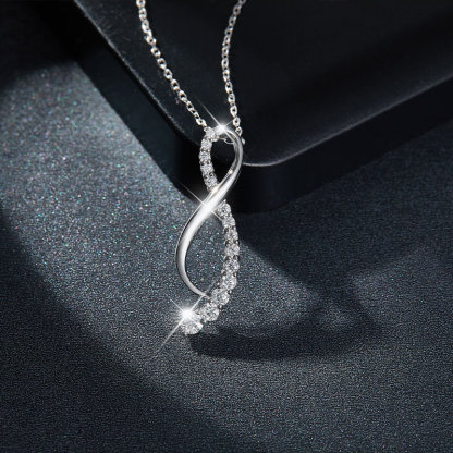 Sotiya Infinity Design Moissanite Necklace Sterling Silver-Sotiya