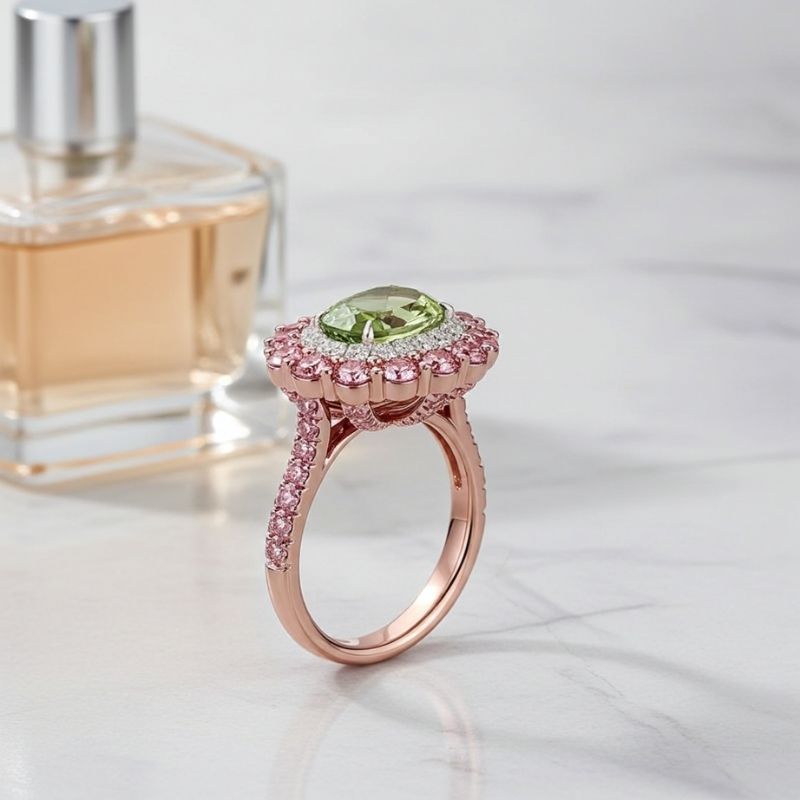 Sotiya Cathedral Cushion Cut Multi Colored Engagement Ring Sterling Silver-Sotiya