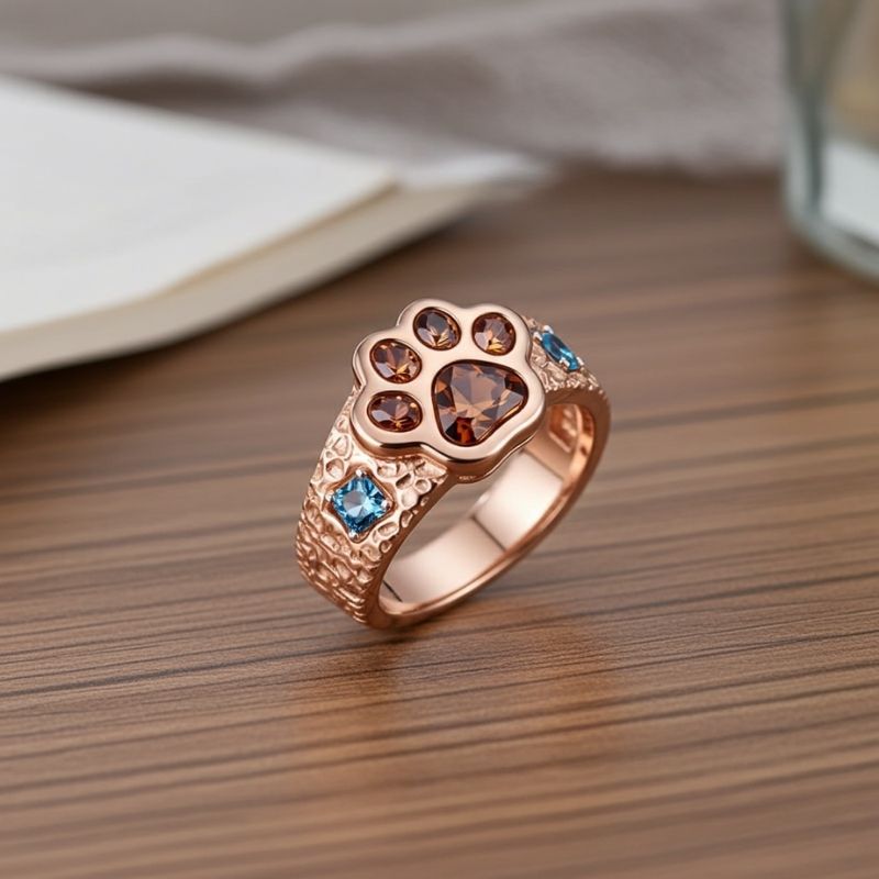 Sotiya Best Buds Chocolate Heart Cut Little Monster Paw Inspired Cocktail Ring Sterling Silver-Sotiya