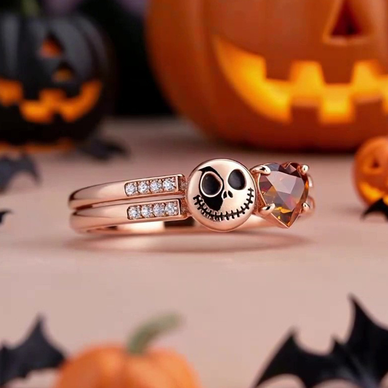 Sotiya Coffee Heart Cut Skull Inspired Cocktail Ring Sterling Silver-Sotiya