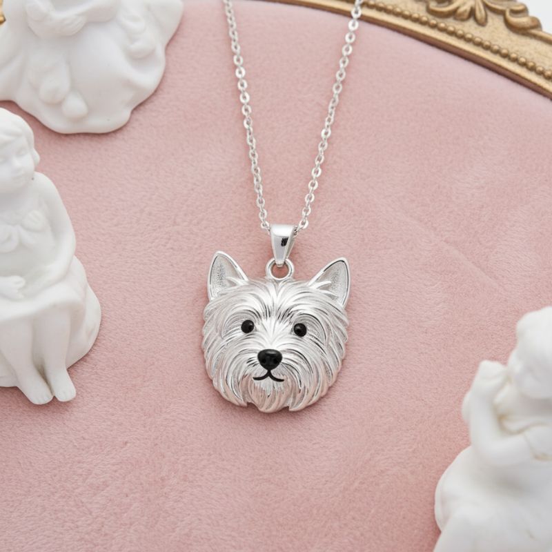 Sotiya West Highland White Terrier Enamel Pendant Necklace-Sotiya
