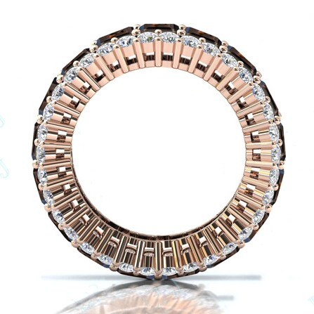 Sotiya Chocolate Emerald Cut Eternity Ring Sterling Silver-Sotiya