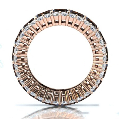 Sotiya Chocolate Emerald Cut Eternity Ring Sterling Silver-Sotiya