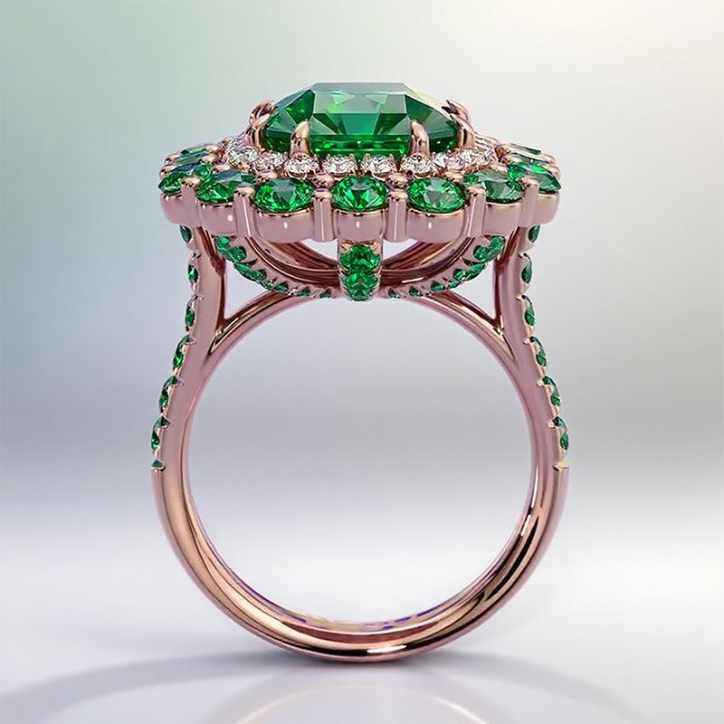 Sotiya Cathedral Double Halo Amethyst Purple Asscher Cut Engagement Ring Sterling Silver-Sotiya