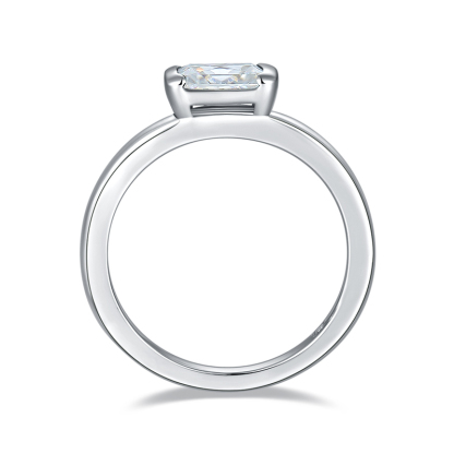 Sotiya Tension Set Radiant Cut Moissanite Engagement Ring Sterling Silver-Sotiya