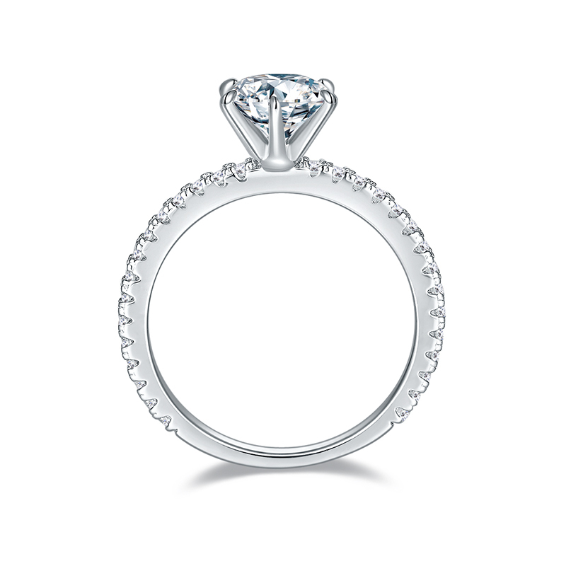 Sotiya 6 Prong Round Cut Moissanite Engagement Ring Sterling Silver-Sotiya