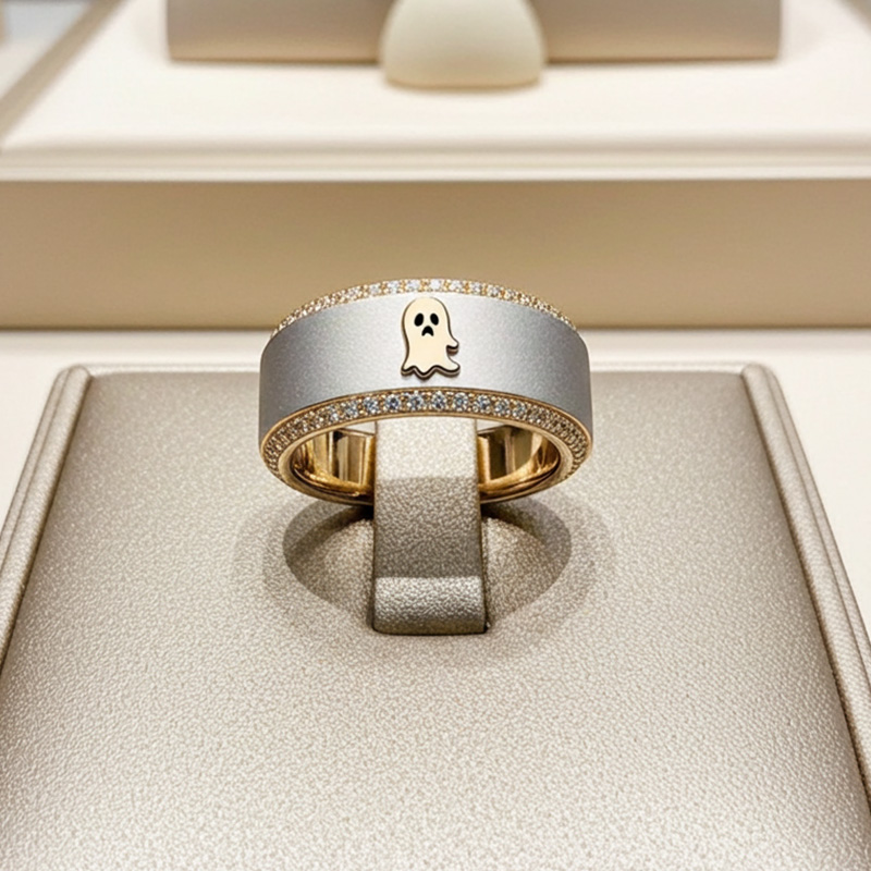 Sotiya Skull Ghost Inspired Eternity Ring Sterling Silver-Sotiya