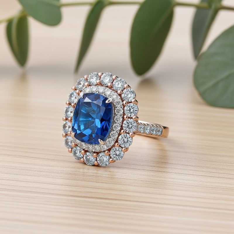 Sotiya Cathedral Double Halo Cushion Cut Engagement Ring Sterling Silver-Sotiya