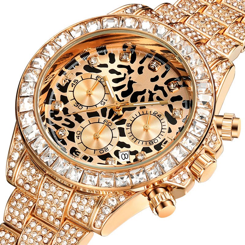 Sotiya Leopard Print Tortoiseshell Pattern Dial Luxury Waterproof Quartz Unisex Watch-Sotiya