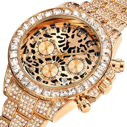 Sotiya Leopard Print Tortoiseshell Pattern Dial Luxury Waterproof Quartz Unisex Watch-Sotiya