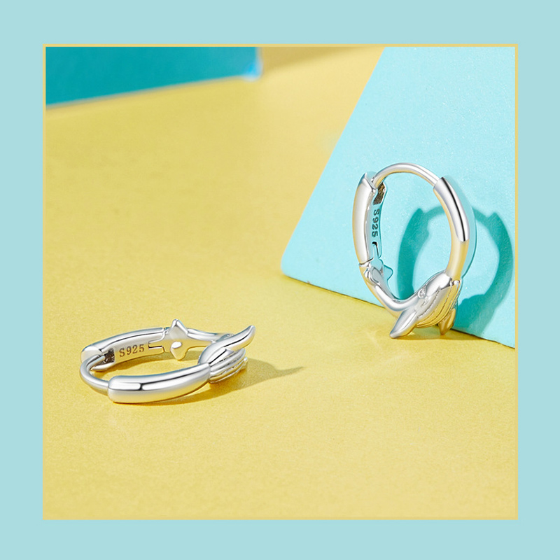Sotiya Cute Whale Hoop Earrings Sterling Silver-Sotiya