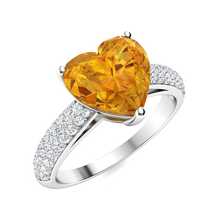 Sotiya Customizable 12 Birthstone Curved Pave Heart-Cut London Blue Topaz Engagement Ring Sterling Silver-Sotiya