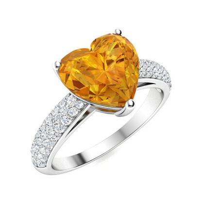 Sotiya Customizable 12 Birthstone Curved Pave Heart-Cut London Blue Topaz Engagement Ring Sterling Silver-Sotiya