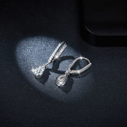 Sotiya Pear Cut Moissanite Drop Earrings Sterling Silver-Sotiya