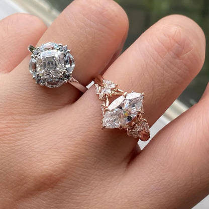 Sotiya Vintage Marquise Cut Vine Cluster Engagement Ring Sterling Silver-Sotiya