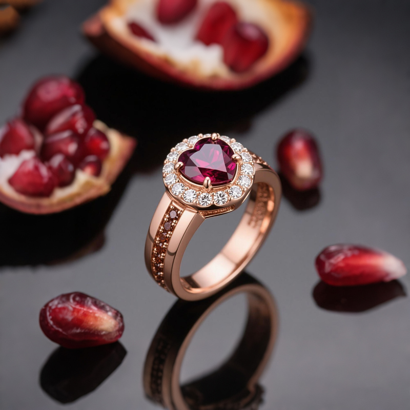 Sotiya Halo Heart Cut Coffee Engagement Ring Sterling Silver-Sotiya