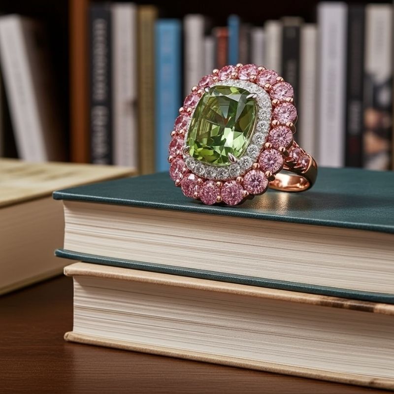 Sotiya Cathedral Cushion Cut Multi Colored Engagement Ring Sterling Silver-Sotiya