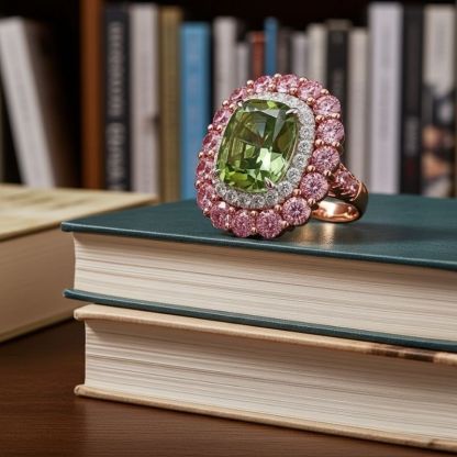 Sotiya Cathedral Cushion Cut Multi Colored Engagement Ring Sterling Silver-Sotiya