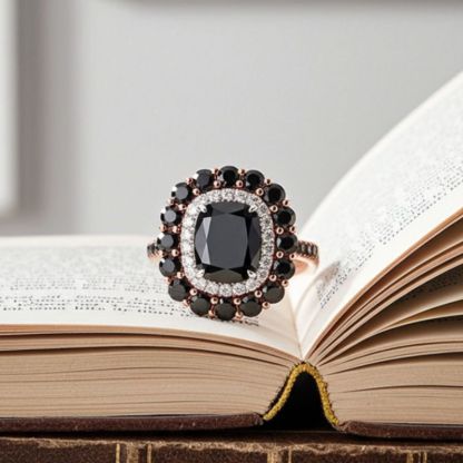 Sotiya Cathedral Double Halo Cushion Cut Engagement Ring Sterling Silver-Sotiya