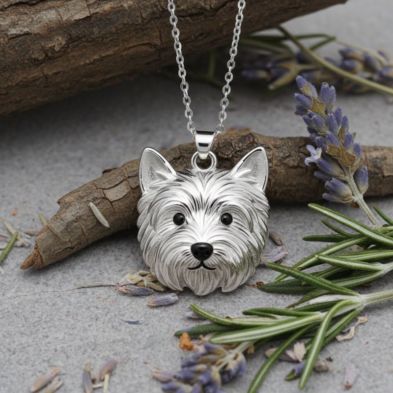 Sotiya West Highland White Terrier Enamel Pendant Necklace-Sotiya